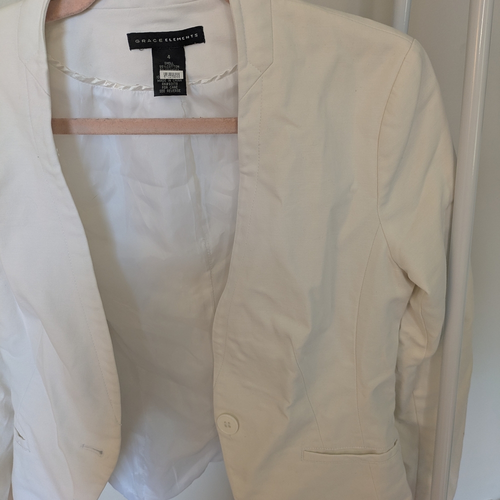 Grace Elements Structured Fitted Button Front Col… - image 3